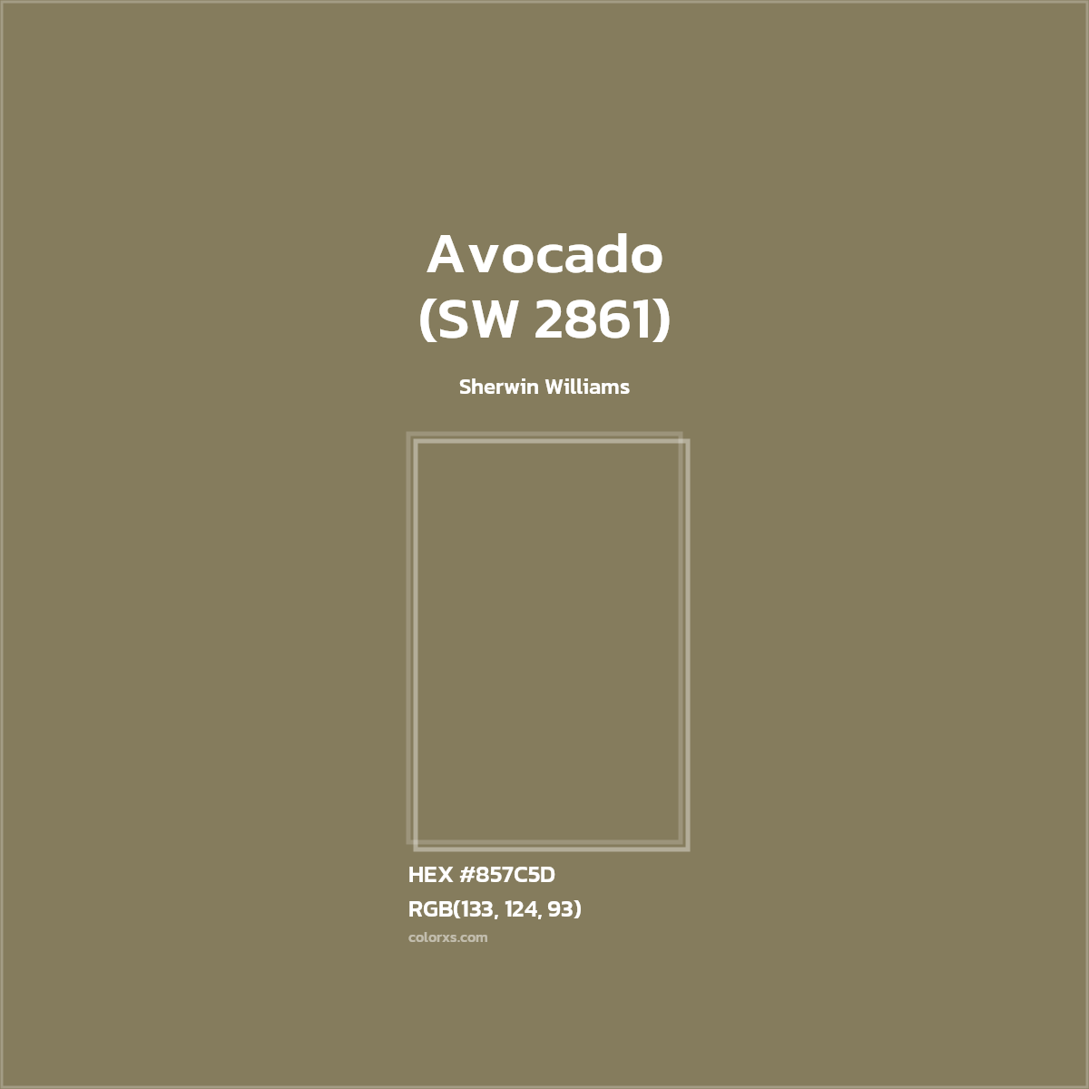 HEX #857C5D Avocado (SW 2861) Paint Sherwin Williams - Color Code
