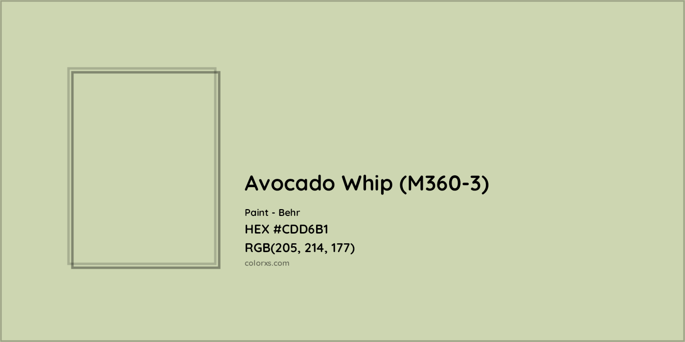 HEX #CDD6B1 Avocado Whip (M360-3) Paint Behr - Color Code
