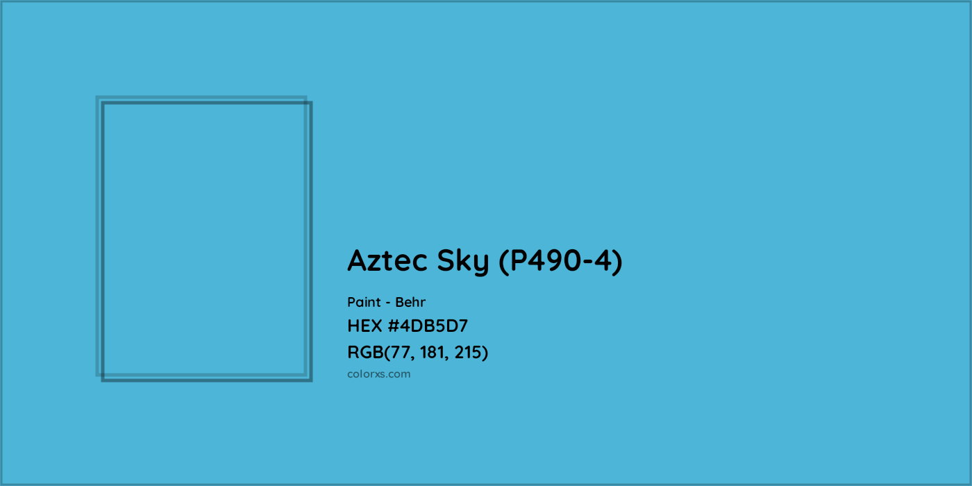 HEX #4DB5D7 Aztec Sky (P490-4) Paint Behr - Color Code