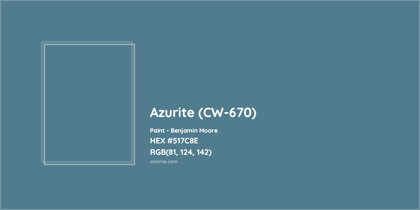 HEX #517C8E Azurite (CW-670) Paint Benjamin Moore - Color Code