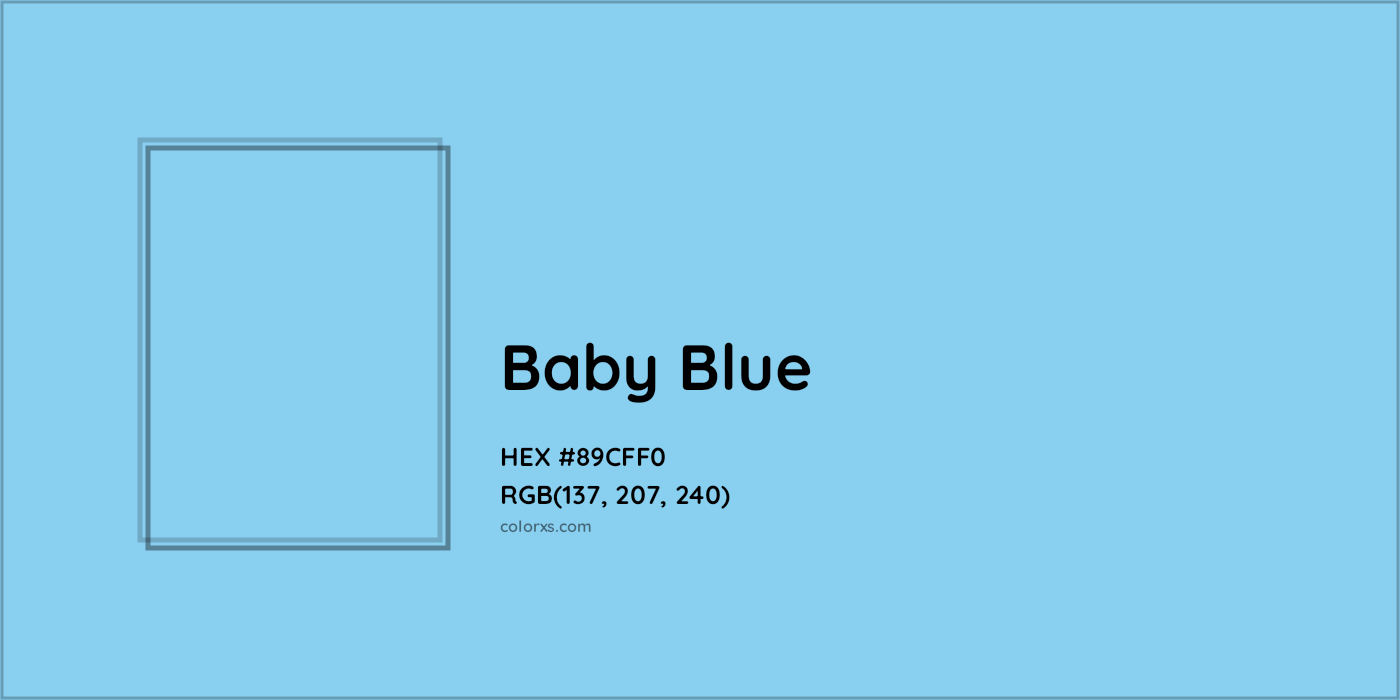 HEX #89CFF0 Baby Blue Color - Color Code