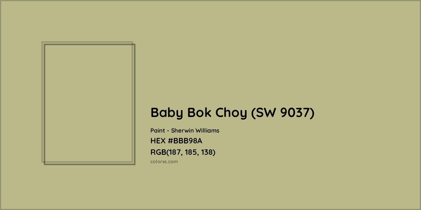 HEX #BBB98A Baby Bok Choy (SW 9037) Paint Sherwin Williams - Color Code