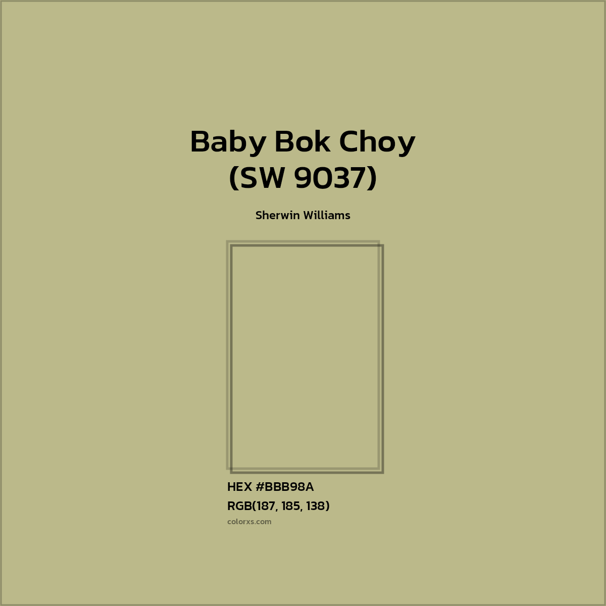 HEX #BBB98A Baby Bok Choy (SW 9037) Paint Sherwin Williams - Color Code