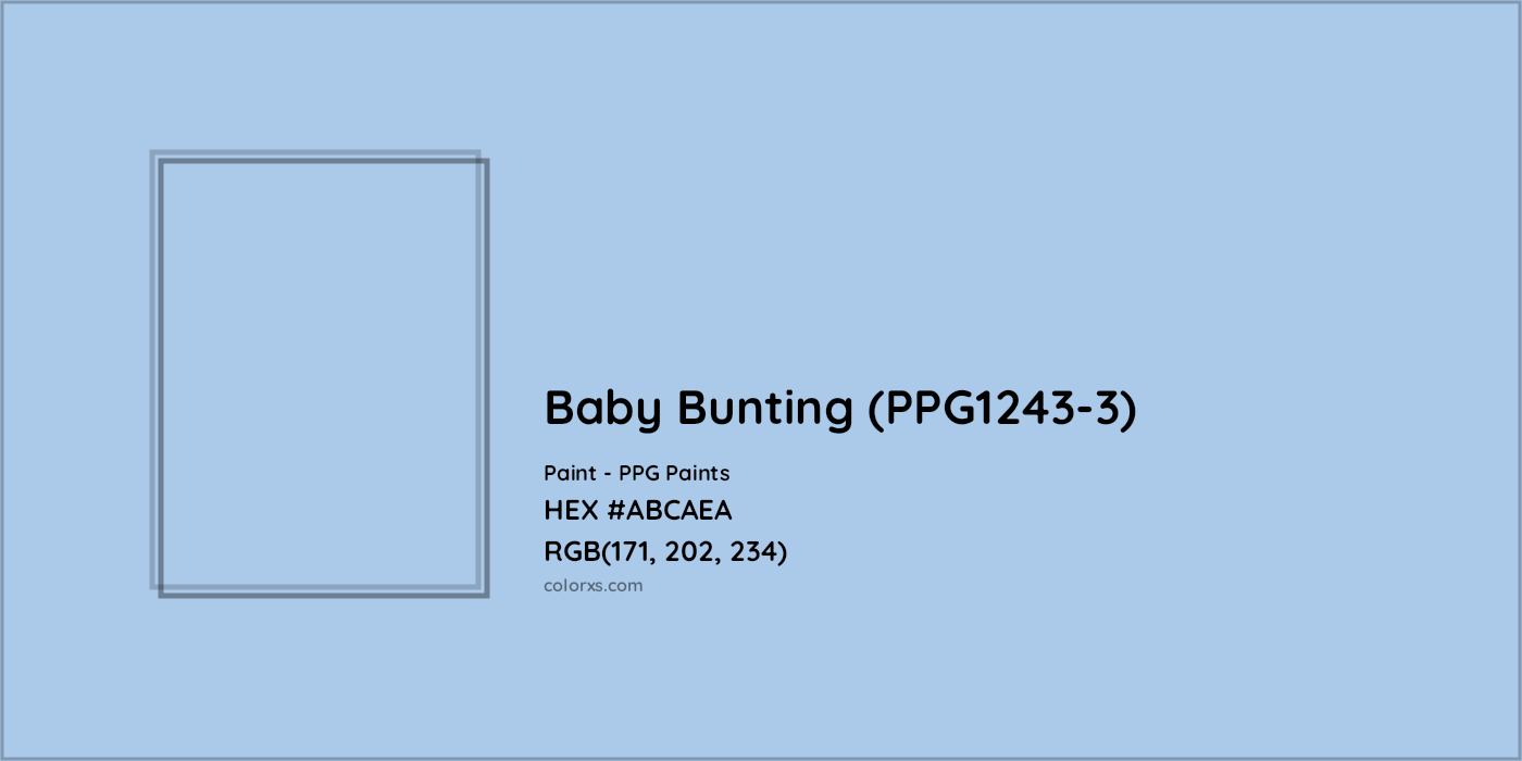 HEX #ABCAEA Baby Bunting (PPG1243-3) Paint PPG Paints - Color Code