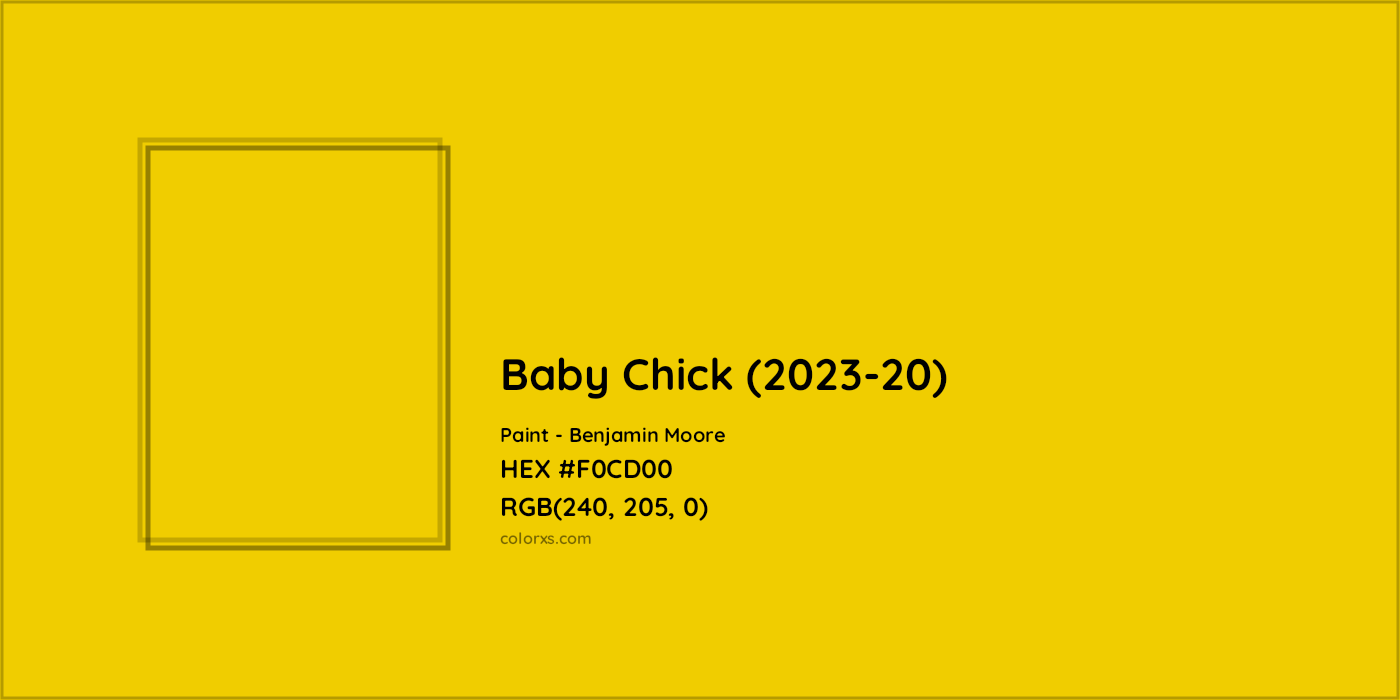 HEX #F0CD00 Baby Chick (2023-20) Paint Benjamin Moore - Color Code