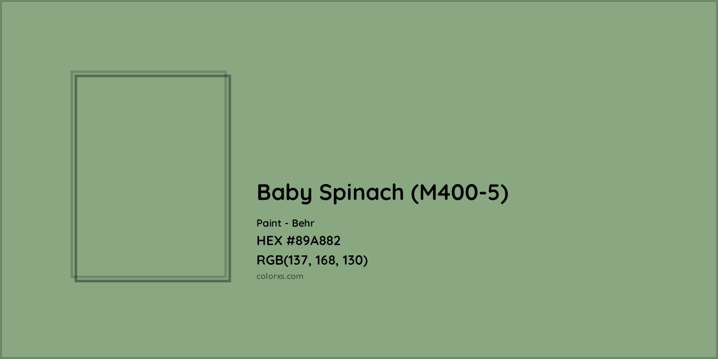 HEX #89A882 Baby Spinach (M400-5) Paint Behr - Color Code