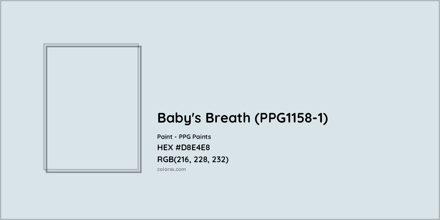 HEX #D8E4E8 Baby's Breath (PPG1158-1) Paint PPG Paints - Color Code