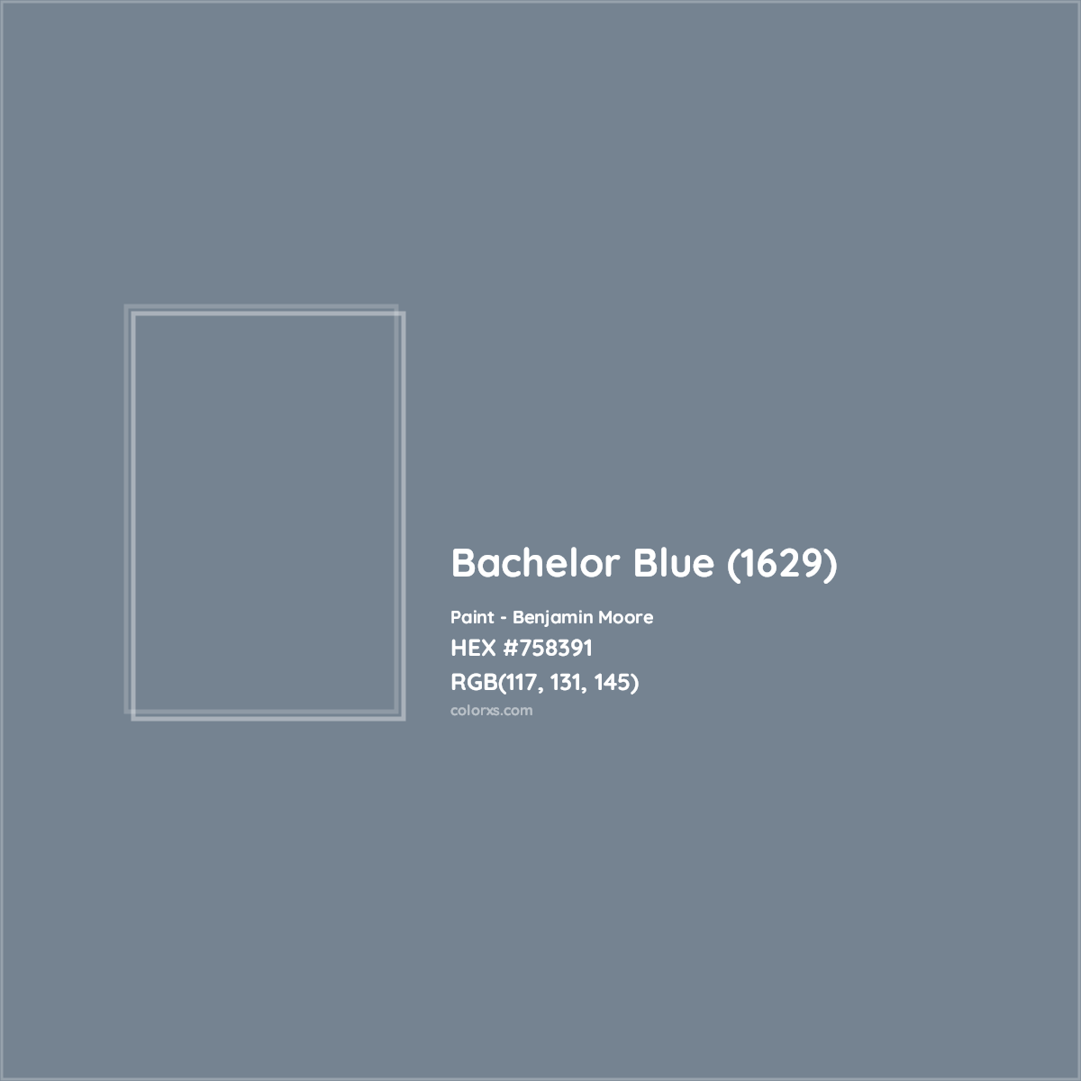 HEX #758391 Bachelor Blue (1629) Paint Benjamin Moore - Color Code