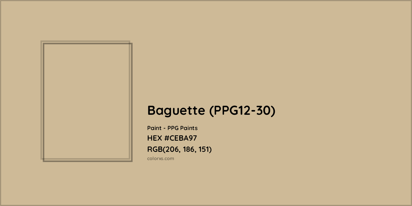 HEX #CEBA97 Baguette (PPG12-30) Paint PPG Paints - Color Code