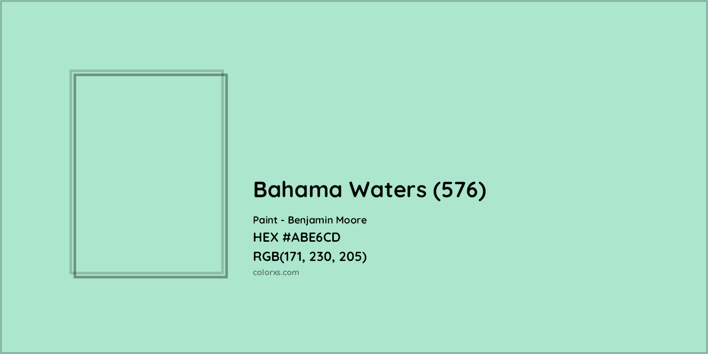 HEX #ABE6CD Bahama Waters (576) Paint Benjamin Moore - Color Code
