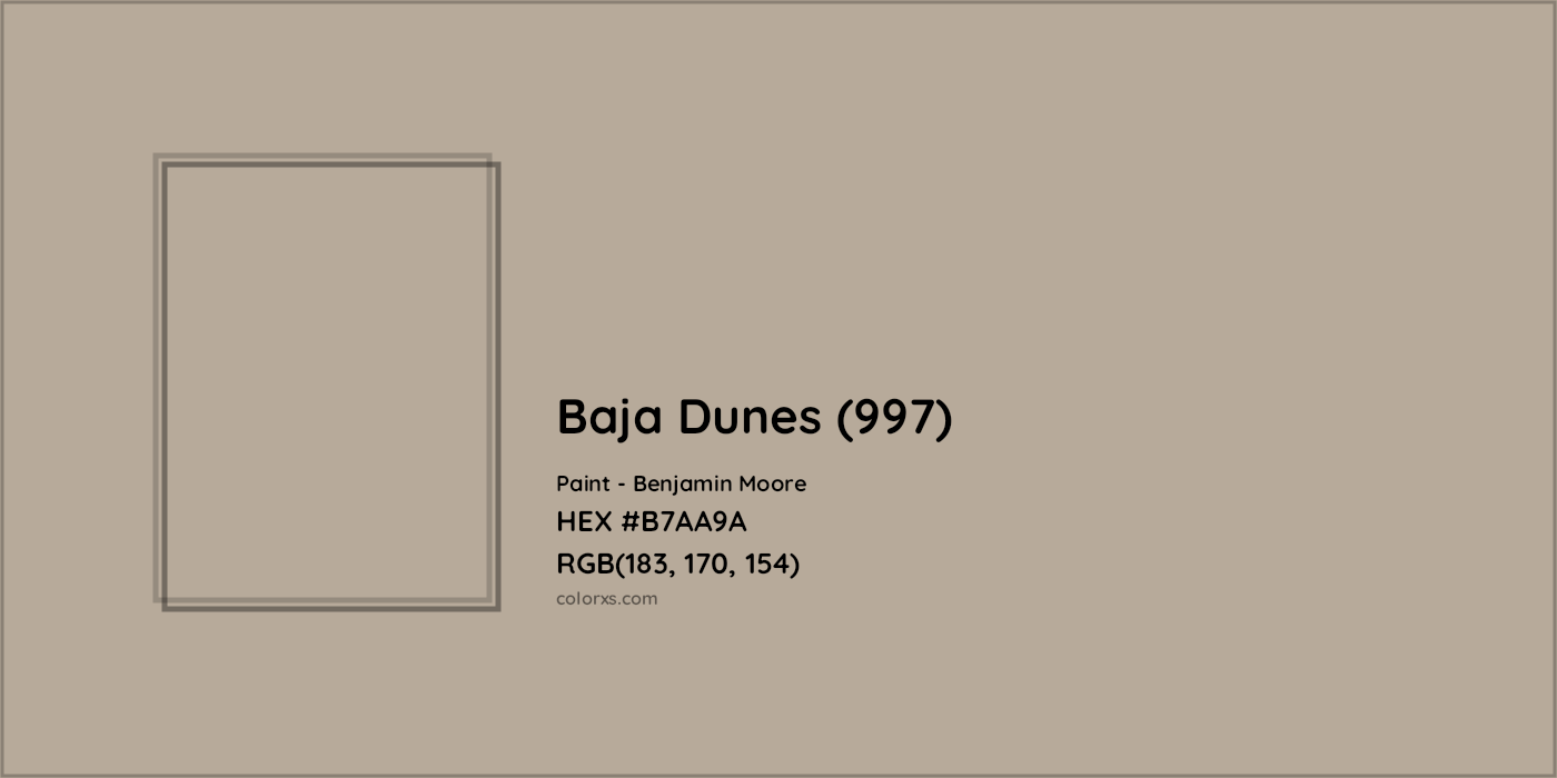 HEX #B7AA9A Baja Dunes (997) Paint Benjamin Moore - Color Code