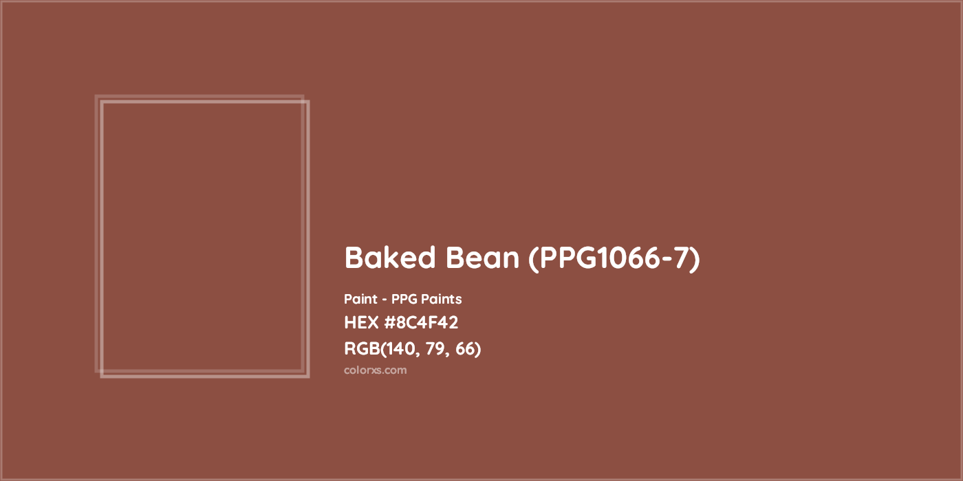 HEX #8C4F42 Baked Bean (PPG1066-7) Paint PPG Paints - Color Code