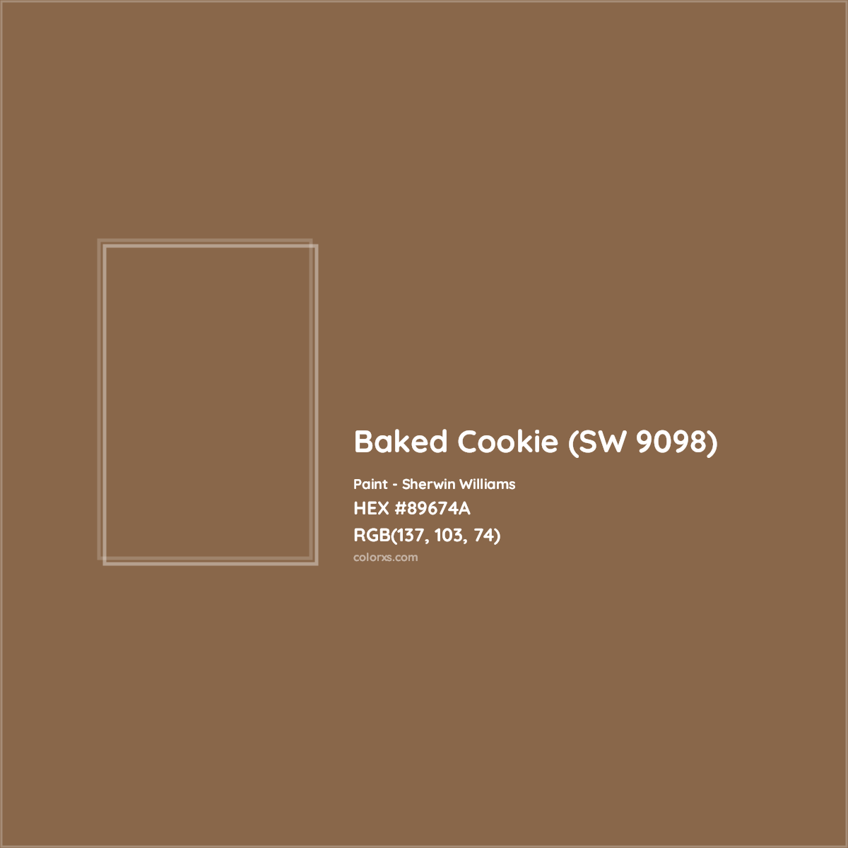 HEX #89674A Baked Cookie (SW 9098) Paint Sherwin Williams - Color Code
