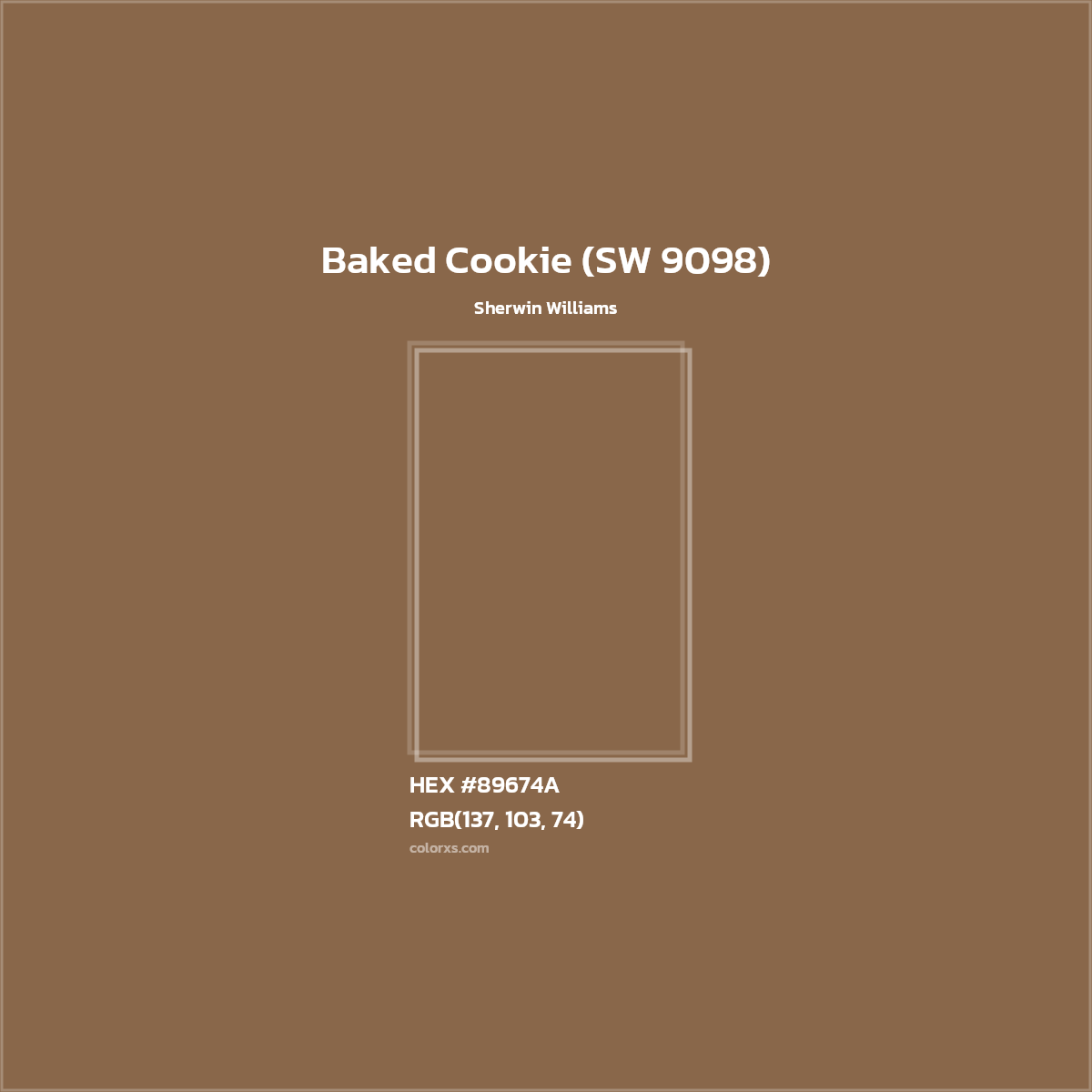 HEX #89674A Baked Cookie (SW 9098) Paint Sherwin Williams - Color Code