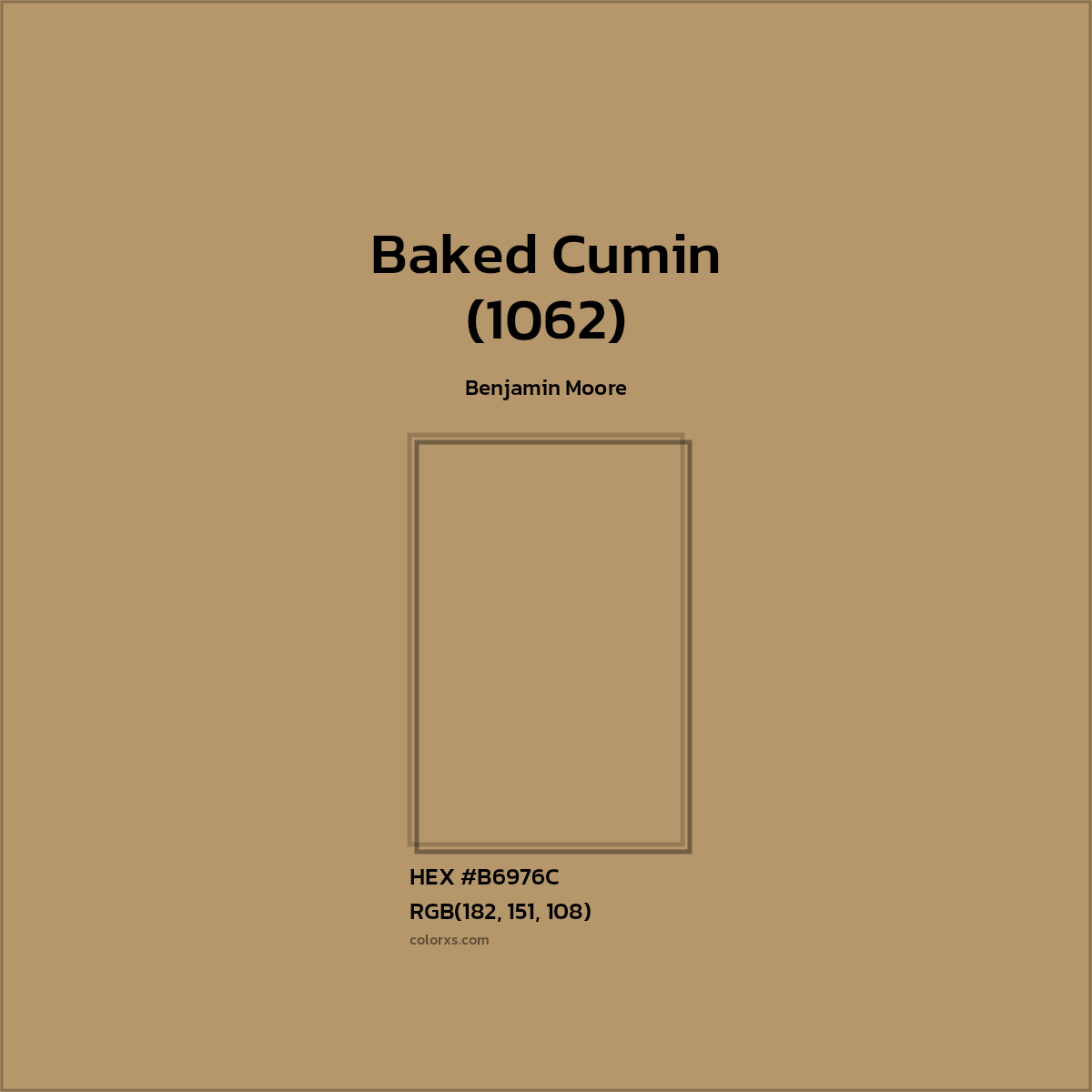 HEX #B6976C Baked Cumin (1062) Paint Benjamin Moore - Color Code
