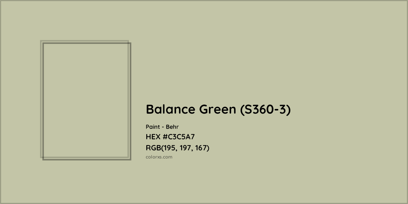 HEX #C3C5A7 Balance Green (S360-3) Paint Behr - Color Code