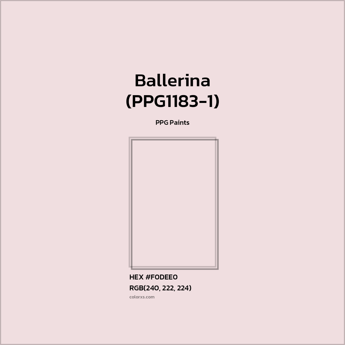 HEX #F0DEE0 Ballerina (PPG1183-1) Paint PPG Paints - Color Code