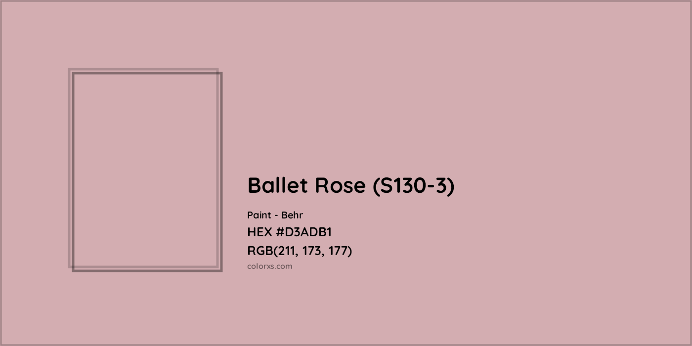 HEX #D3ADB1 Ballet Rose (S130-3) Paint Behr - Color Code