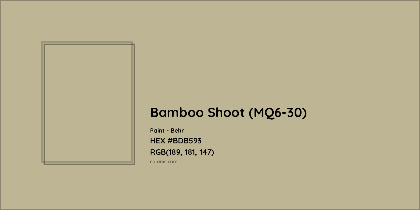 HEX #BDB593 Bamboo Shoot (MQ6-30) Paint Behr - Color Code