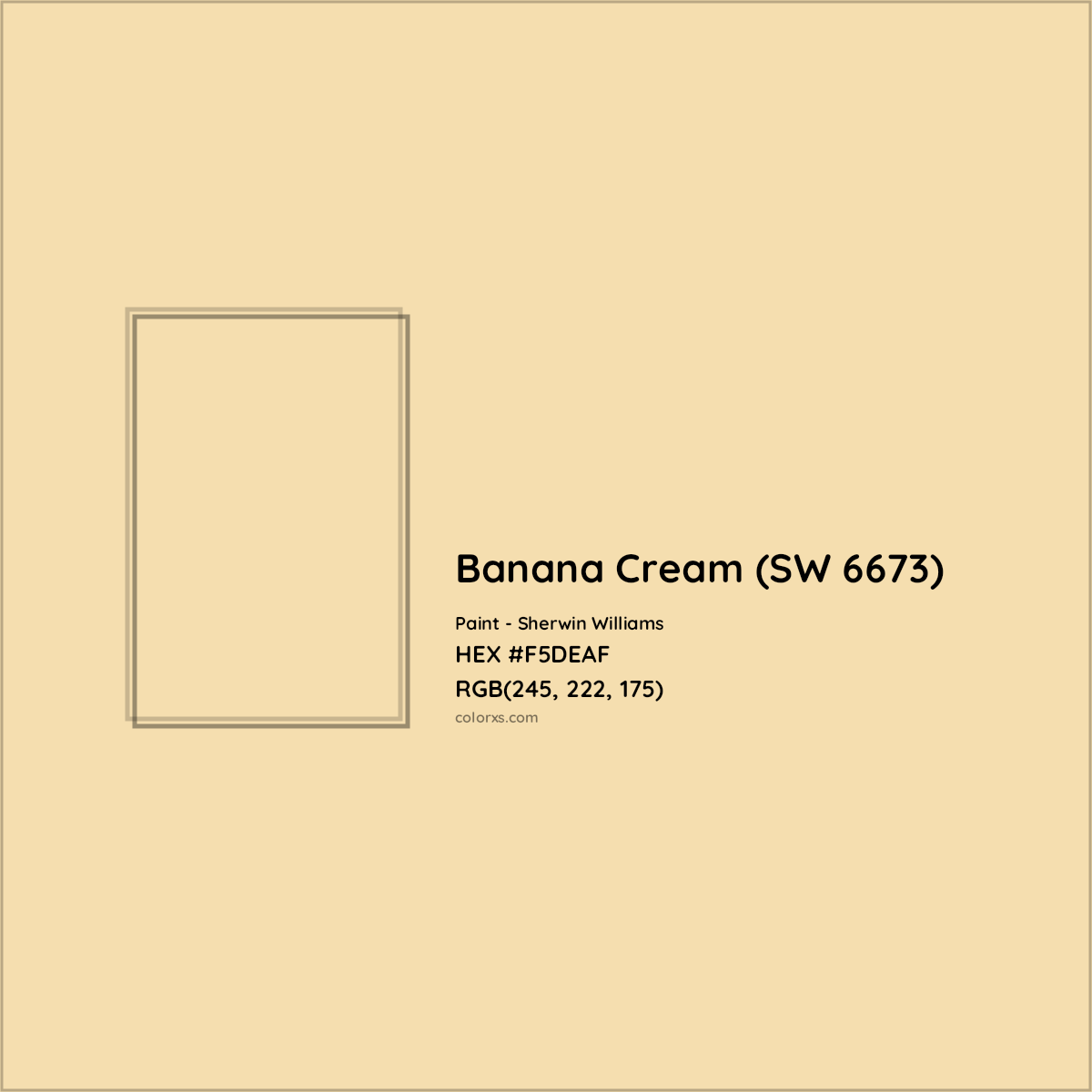 HEX #F5DEAF Banana Cream (SW 6673) Paint Sherwin Williams - Color Code