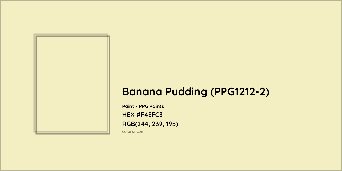 HEX #F4EFC3 Banana Pudding (PPG1212-2) Paint PPG Paints - Color Code