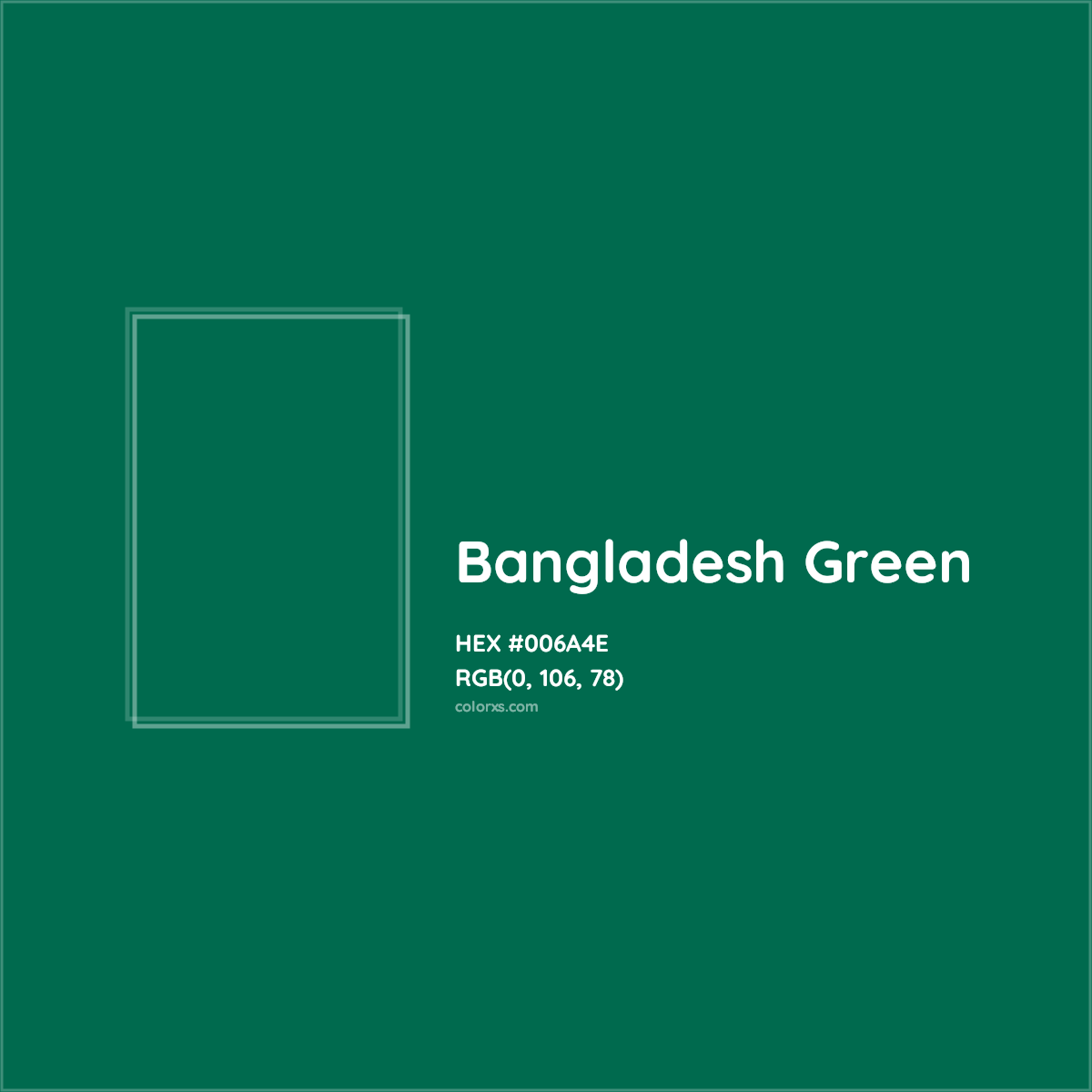 HEX #006A4E Bangladesh Green Other - Color Code