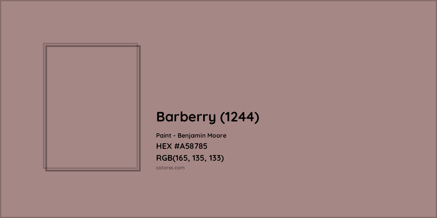 HEX #A58785 Barberry (1244) Paint Benjamin Moore - Color Code
