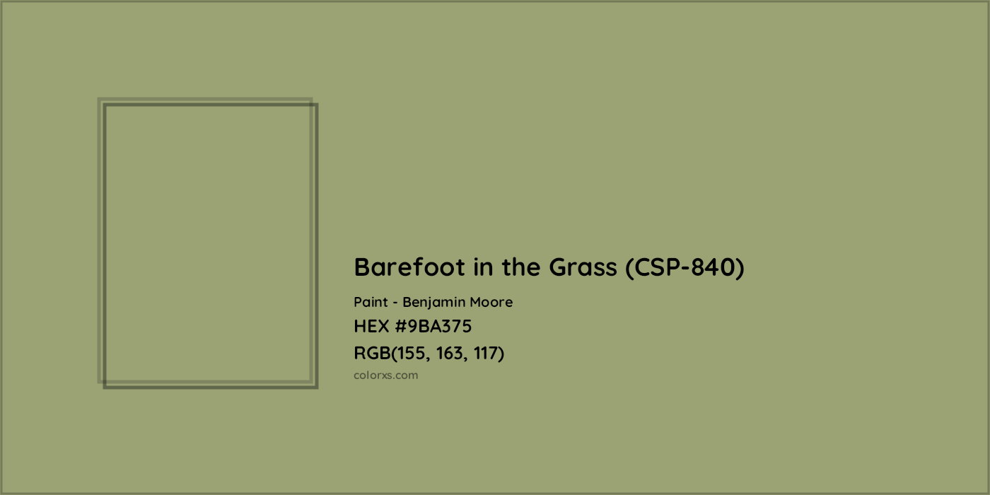 HEX #9BA375 Barefoot in the Grass (CSP-840) Paint Benjamin Moore - Color Code