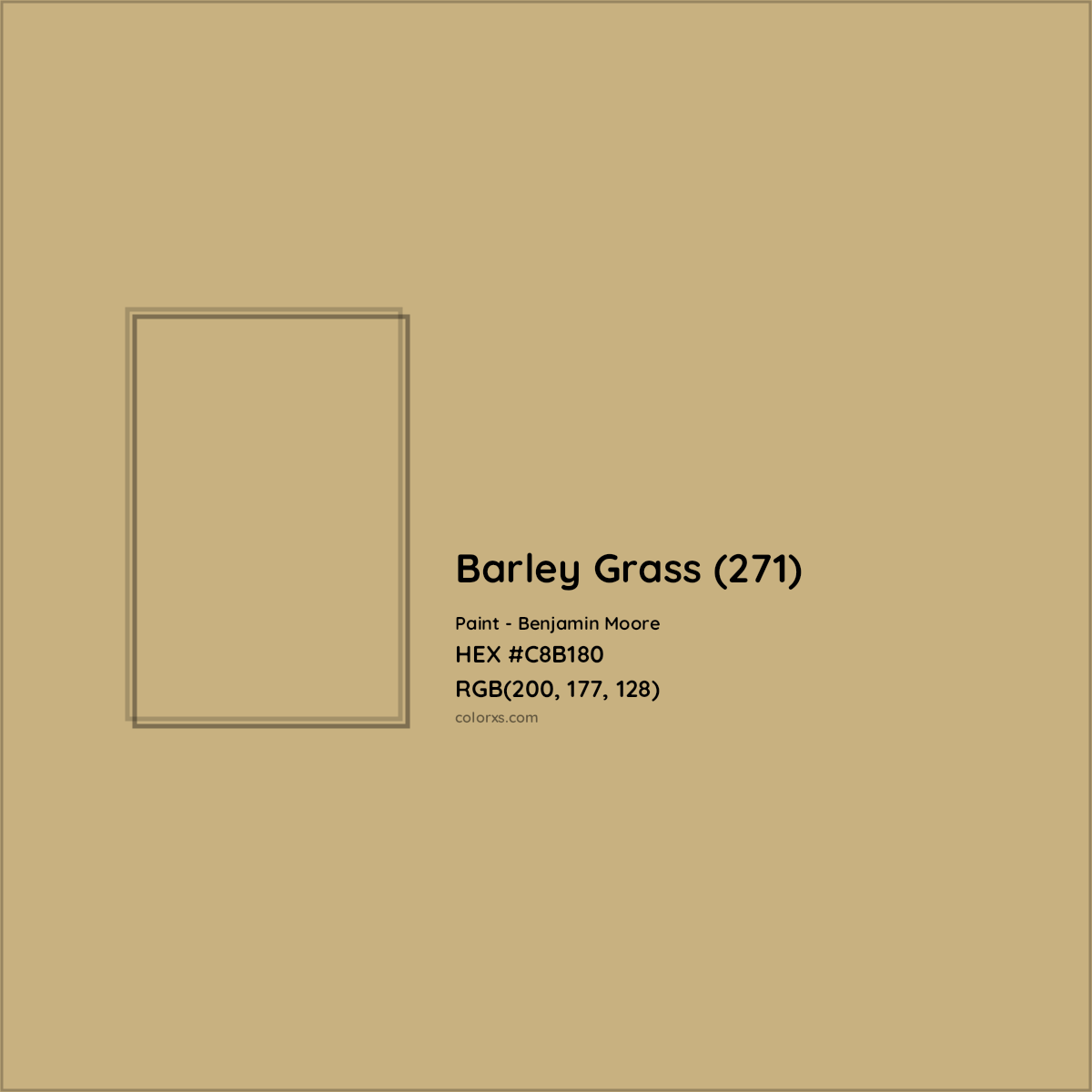HEX #C8B180 Barley Grass (271) Paint Benjamin Moore - Color Code