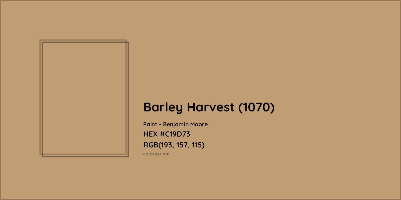 HEX #C19D73 Barley Harvest (1070) Paint Benjamin Moore - Color Code
