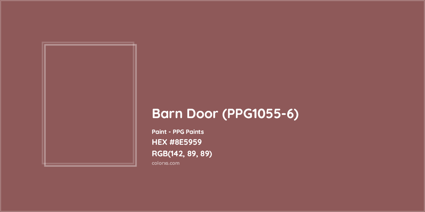 HEX #8E5959 Barn Door (PPG1055-6) Paint PPG Paints - Color Code