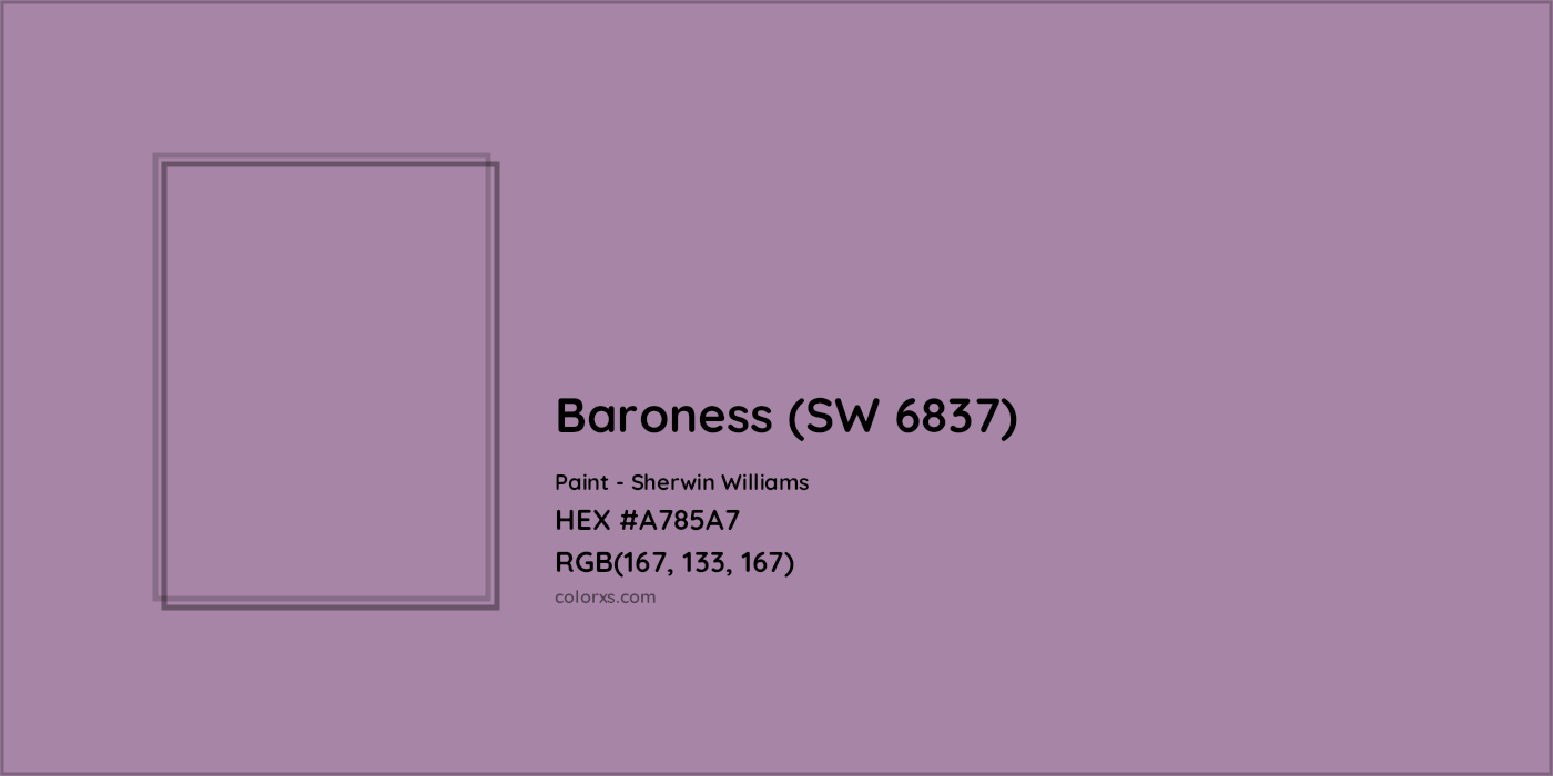 HEX #A785A7 Baroness (SW 6837) Paint Sherwin Williams - Color Code
