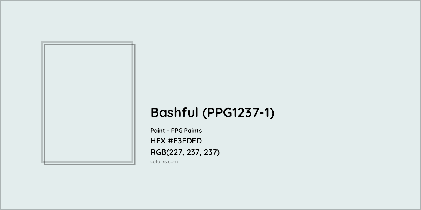 HEX #E3EDED Bashful (PPG1237-1) Paint PPG Paints - Color Code