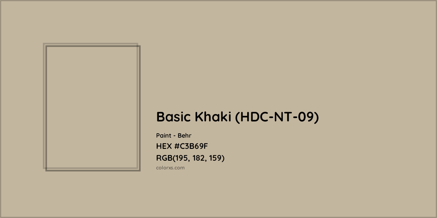 HEX #C3B69F Basic Khaki (HDC-NT-09) Paint Behr - Color Code