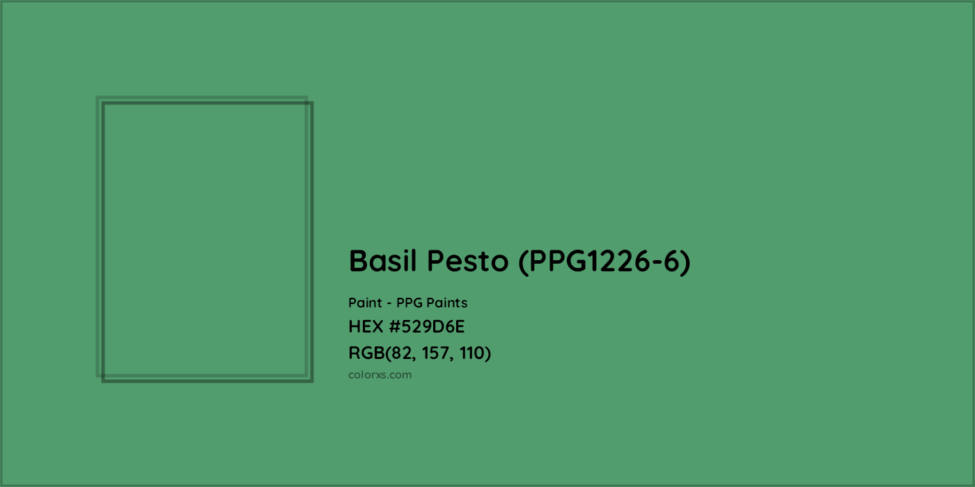 HEX #529D6E Basil Pesto (PPG1226-6) Paint PPG Paints - Color Code