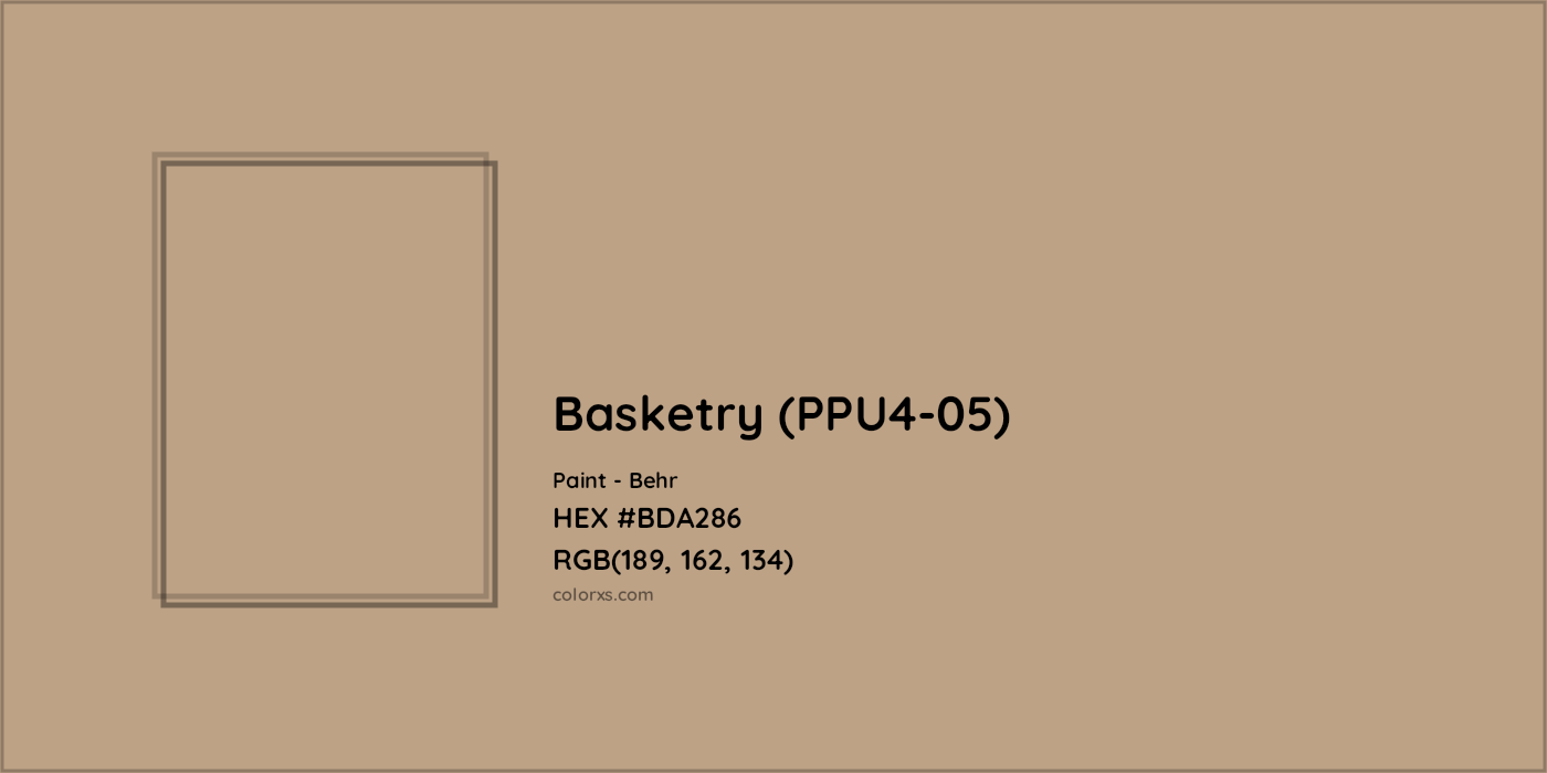 HEX #BDA286 Basketry (PPU4-05) Paint Behr - Color Code