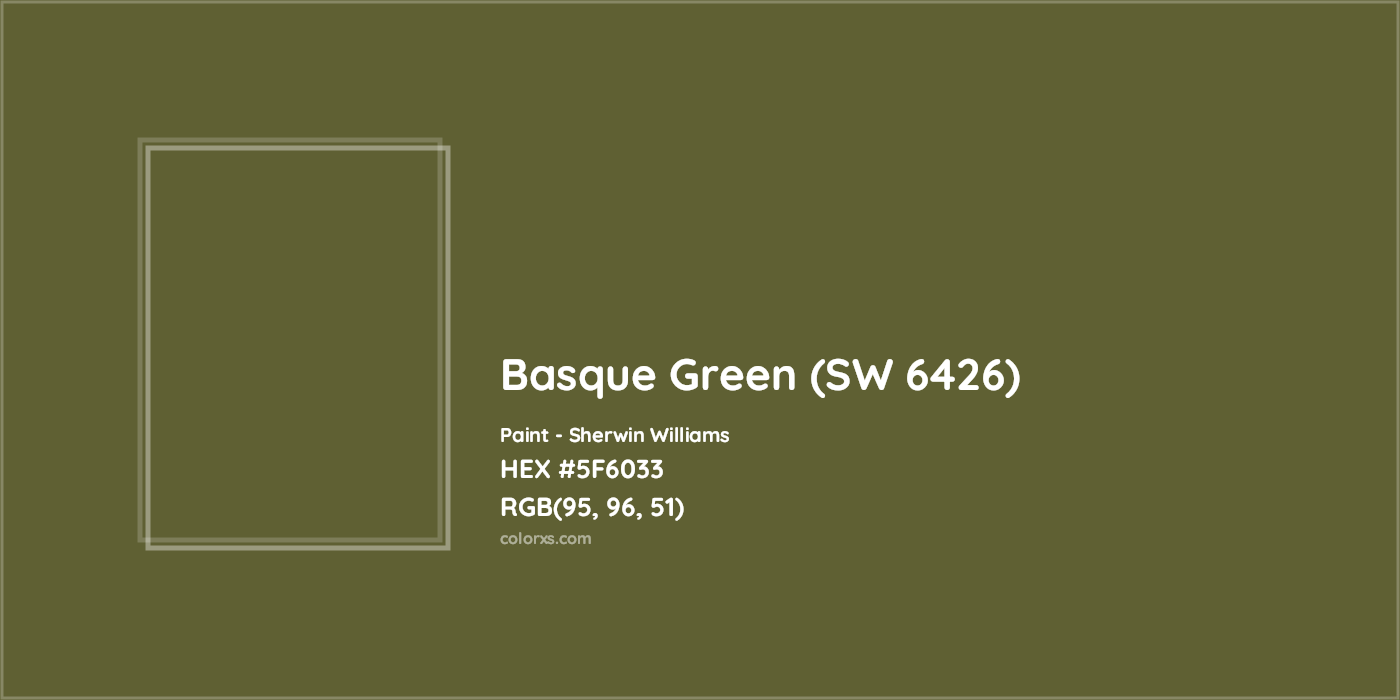 HEX #5F6033 Basque Green (SW 6426) Paint Sherwin Williams - Color Code