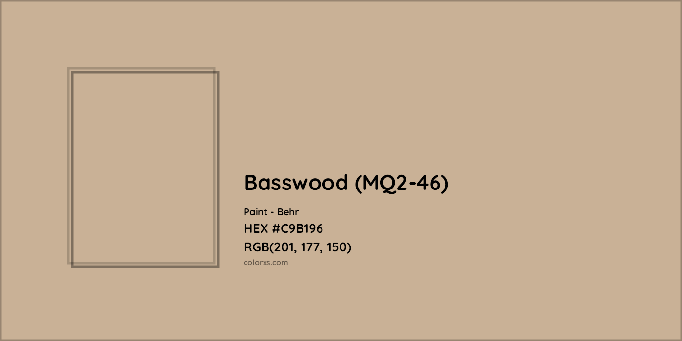 HEX #C9B196 Basswood (MQ2-46) Paint Behr - Color Code