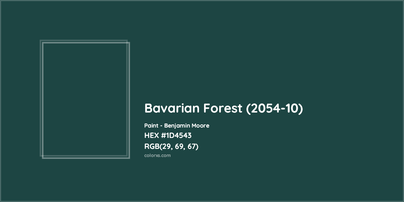 HEX #1D4543 Bavarian Forest (2054-10) Paint Benjamin Moore - Color Code