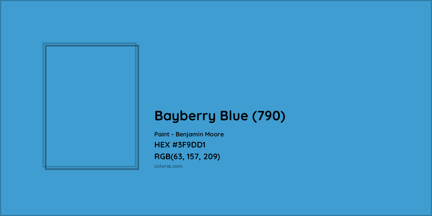 HEX #3F9DD1 Bayberry Blue (790) Paint Benjamin Moore - Color Code
