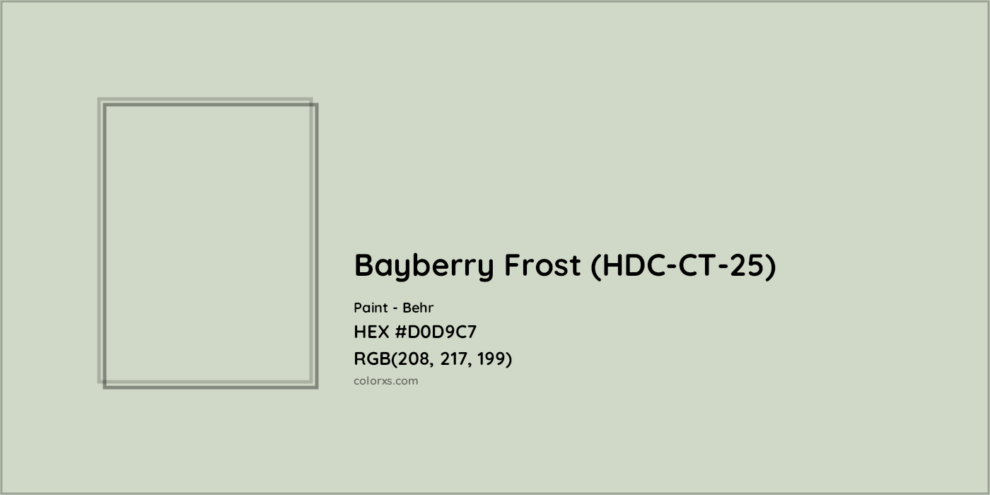 HEX #D0D9C7 Bayberry Frost (HDC-CT-25) Paint Behr - Color Code