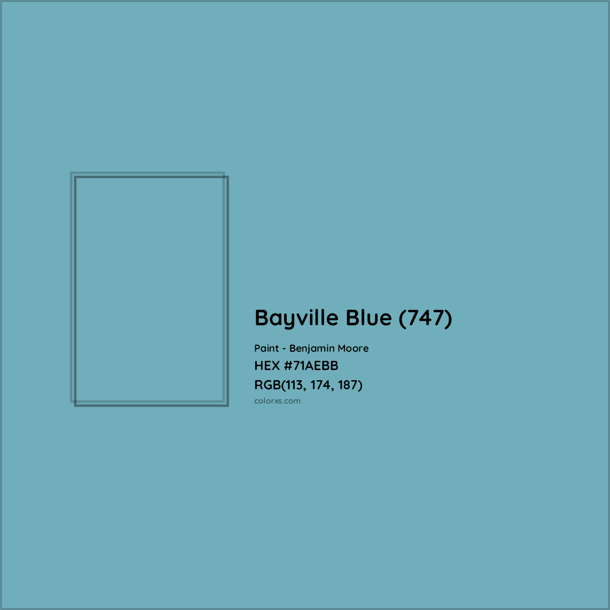 HEX #71AEBB Bayville Blue (747) Paint Benjamin Moore - Color Code