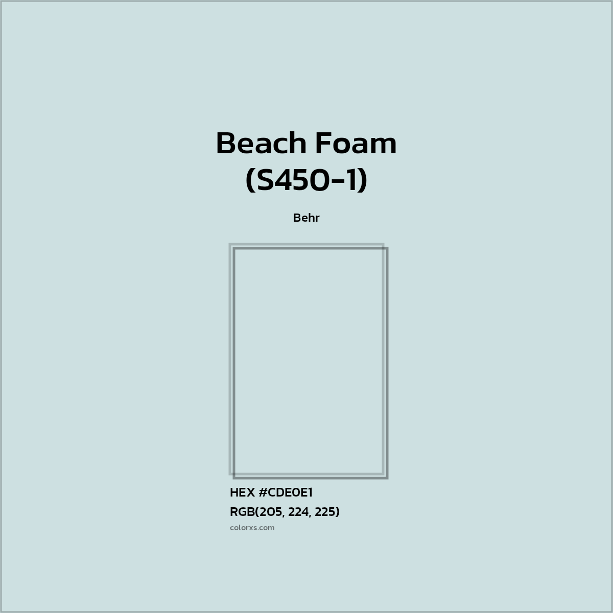 HEX #CDE0E1 Beach Foam (S450-1) Paint Behr - Color Code