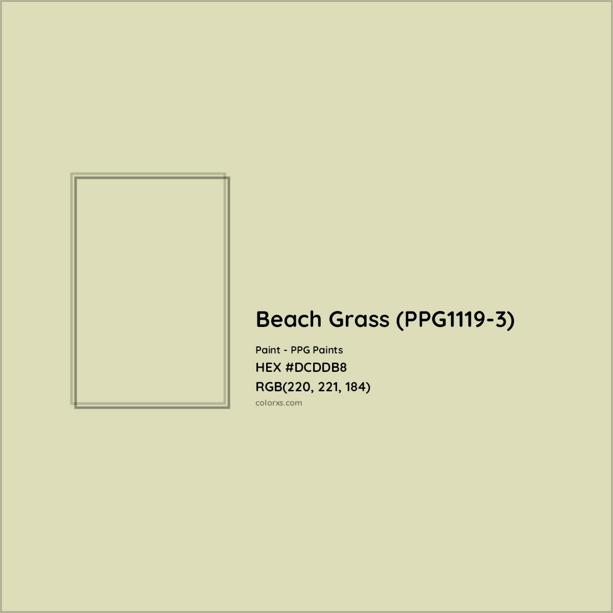 HEX #DCDDB8 Beach Grass (PPG1119-3) Paint PPG Paints - Color Code