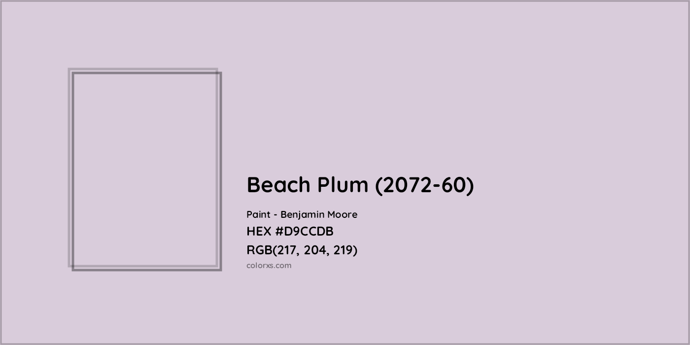 HEX #D9CCDB Beach Plum (2072-60) Paint Benjamin Moore - Color Code