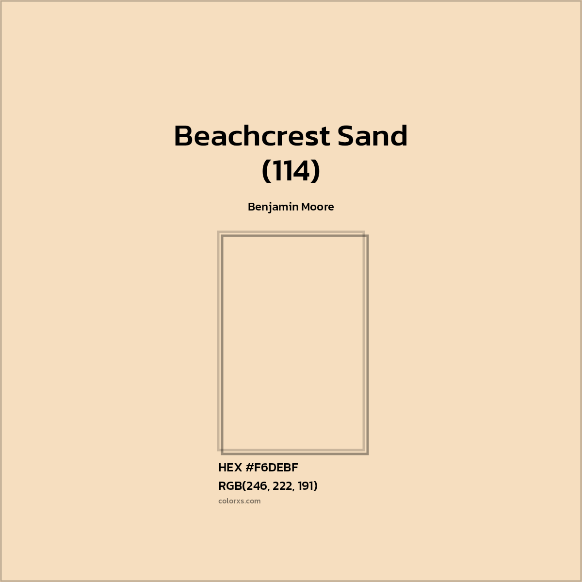 HEX #F6DEBF Beachcrest Sand (114) Paint Benjamin Moore - Color Code