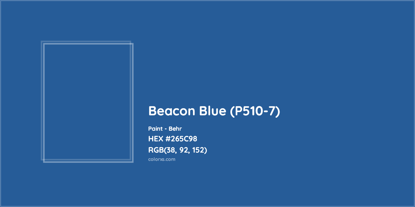 HEX #265C98 Beacon Blue (P510-7) Paint Behr - Color Code