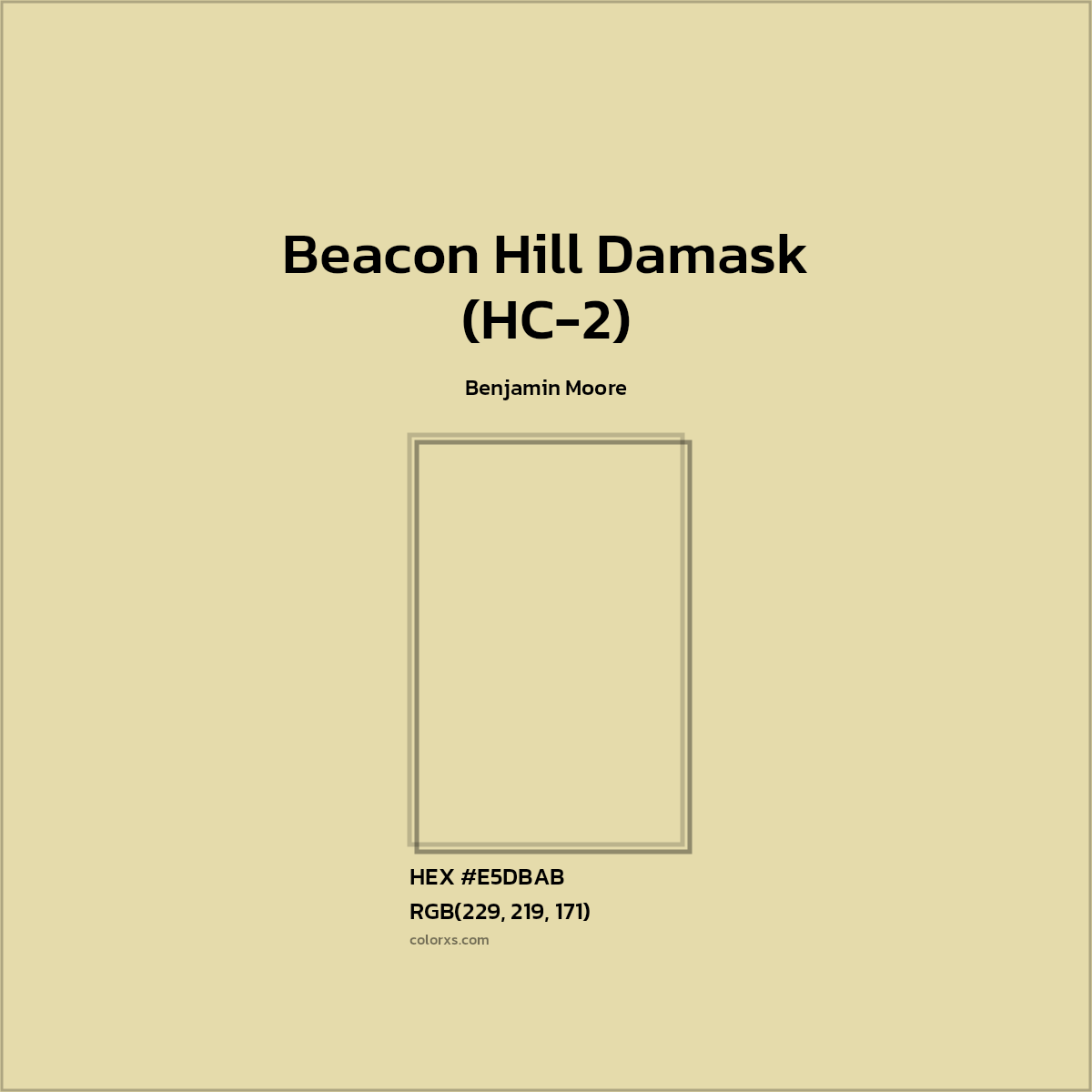 HEX #E5DBAB Beacon Hill Damask (HC-2) Paint Benjamin Moore - Color Code