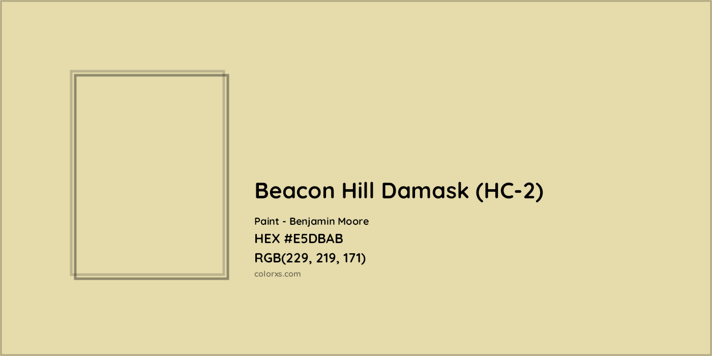 HEX #E5DBAB Beacon Hill Damask (HC-2) Paint Benjamin Moore - Color Code