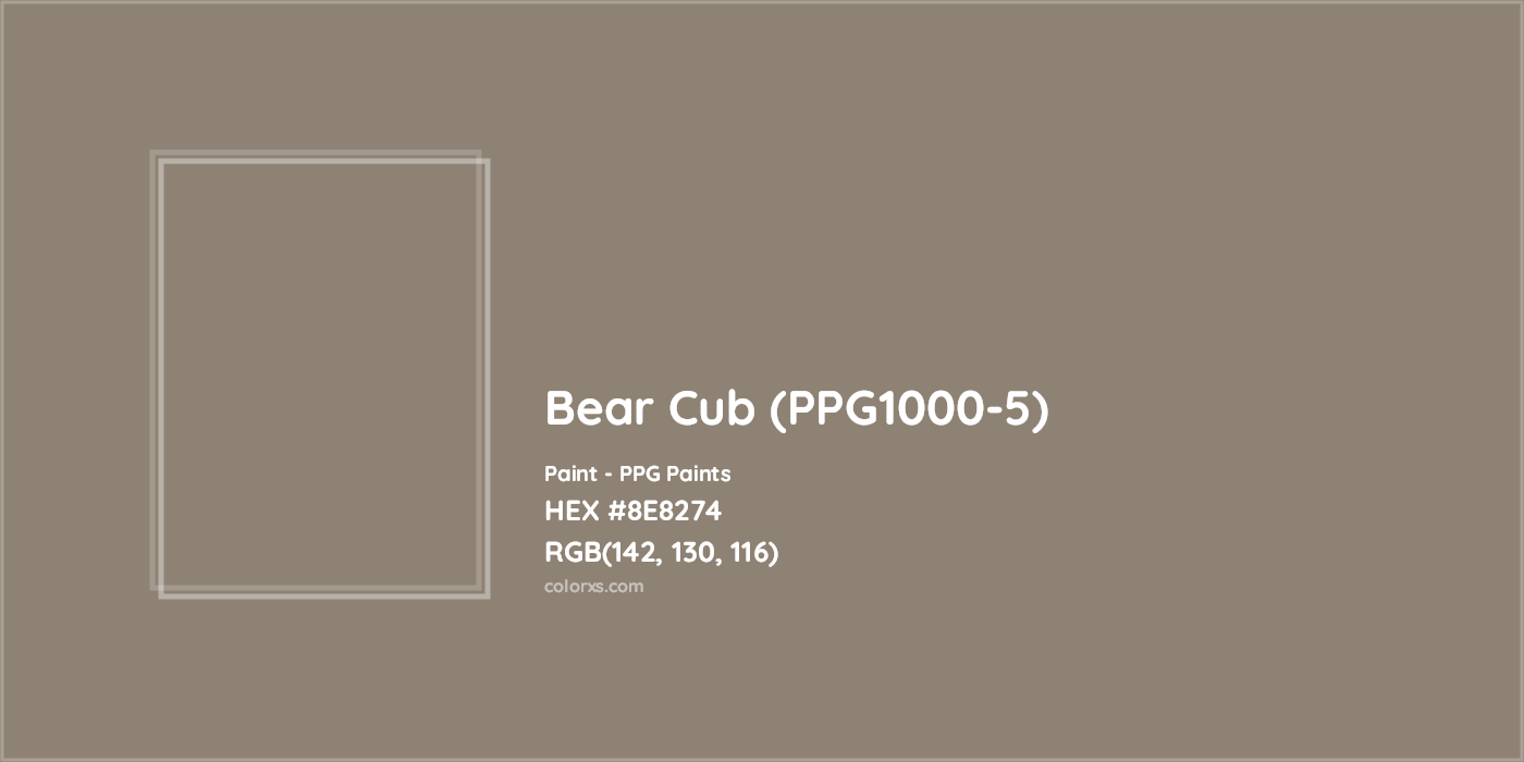 HEX #8E8274 Bear Cub (PPG1000-5) Paint PPG Paints - Color Code
